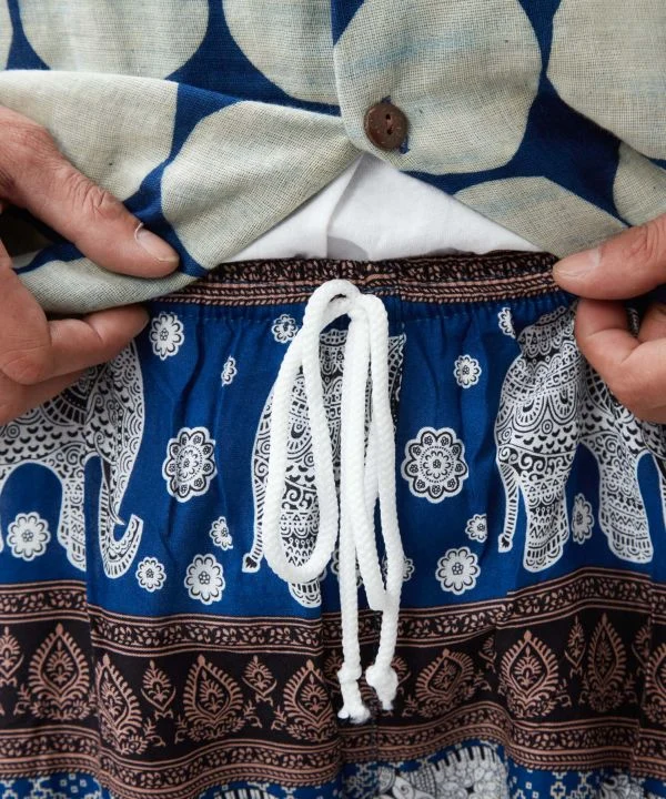 Shorts en rayonne à motif éléphant thaïlandais
