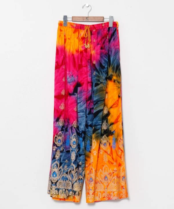 Pantalon en rayonne tie-dye