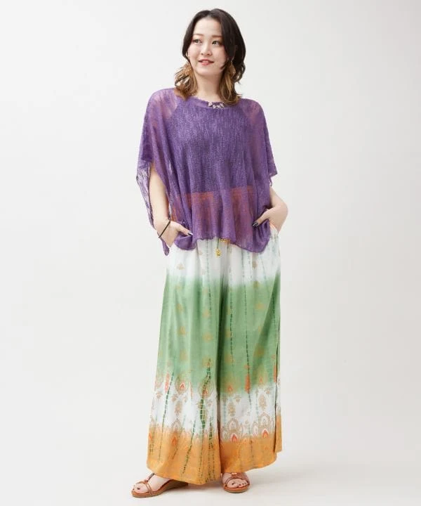 Pantalon en rayonne tie-dye