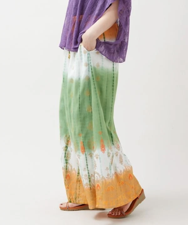 Pantalon en rayonne tie-dye