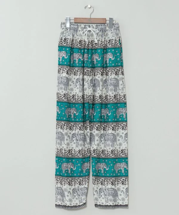 Pantalon en rayonne à motif éléphant