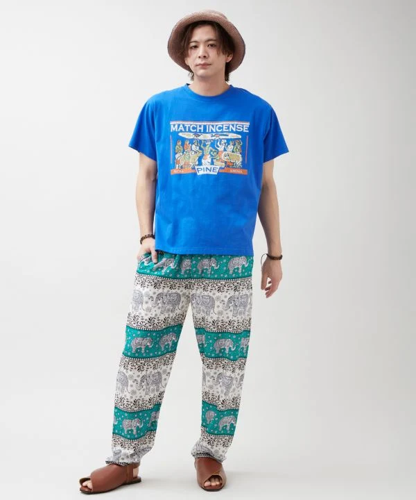 Pantalon en rayonne à motif éléphant