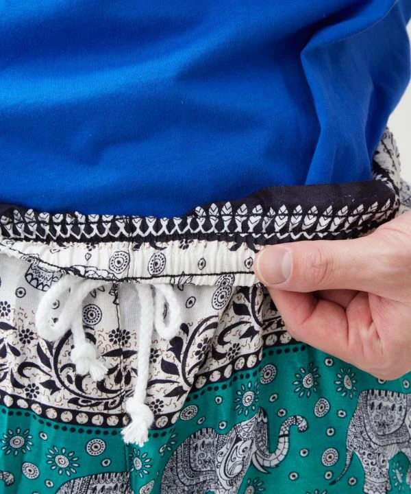Pantalon en rayonne à motif éléphant
