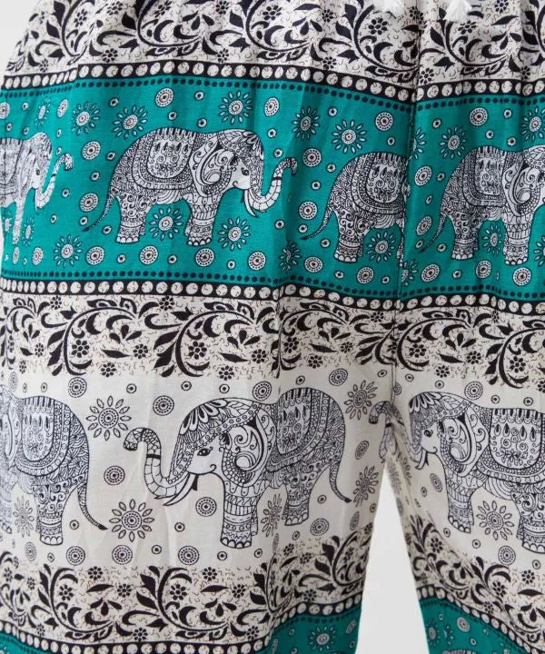 Pantalon en rayonne à motif éléphant