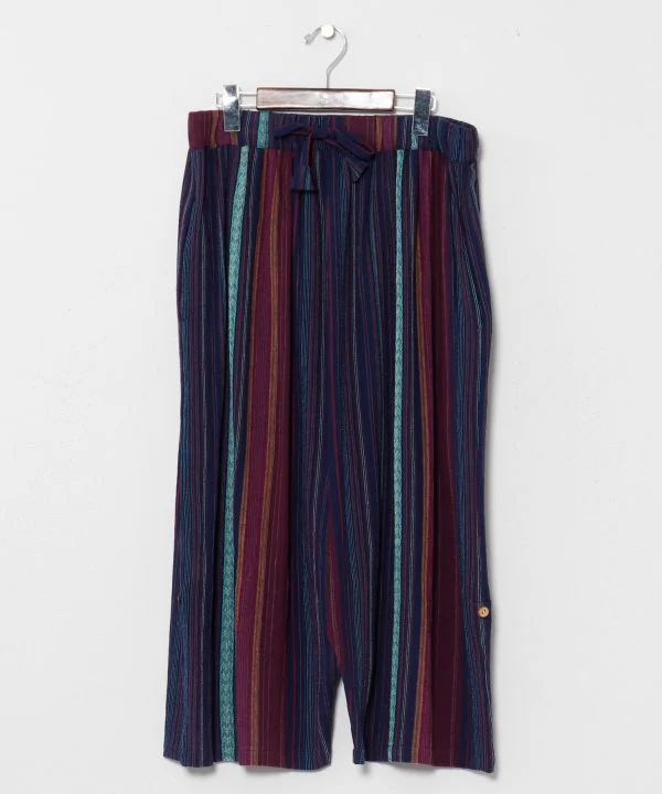 Pantalon harem court en coton aux couleurs de festival