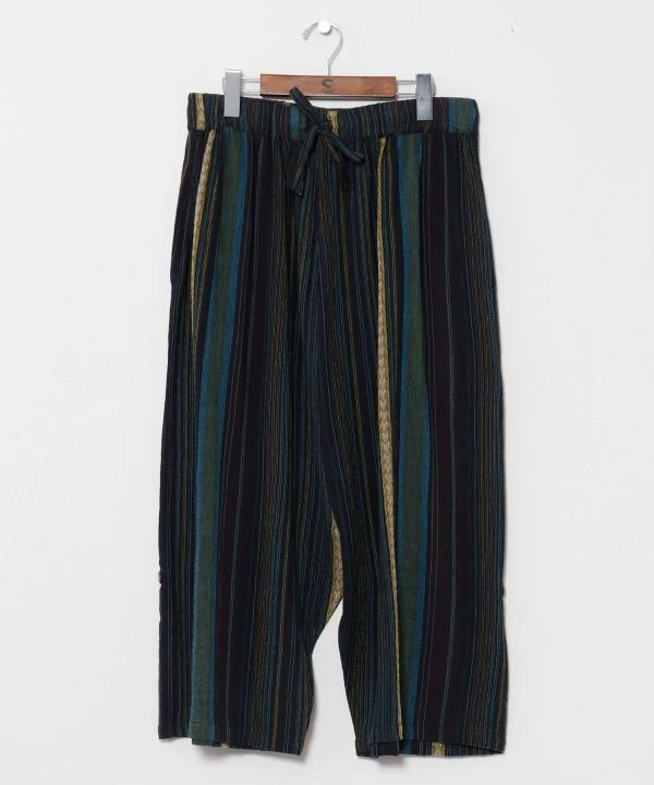 Pantalon harem court en coton aux couleurs de festival