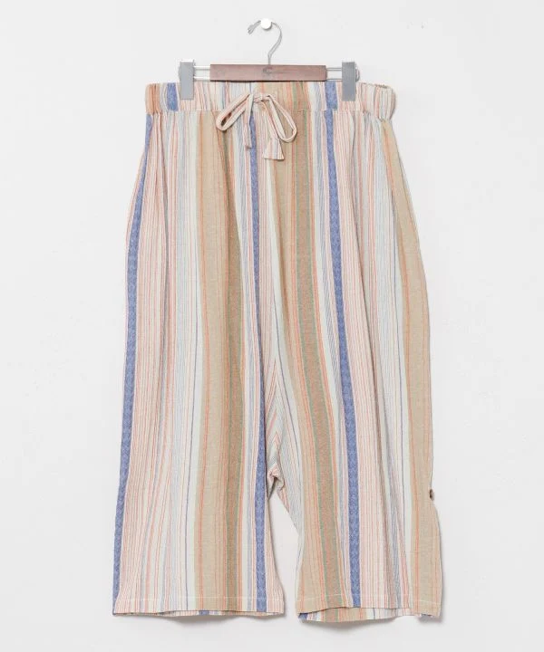 Pantalon harem court en coton aux couleurs de festival