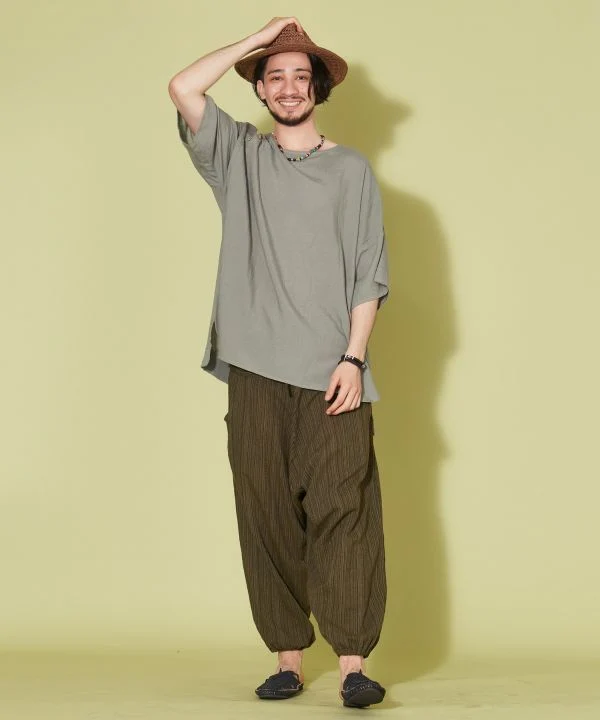 Pantalon harem unisexe en coton