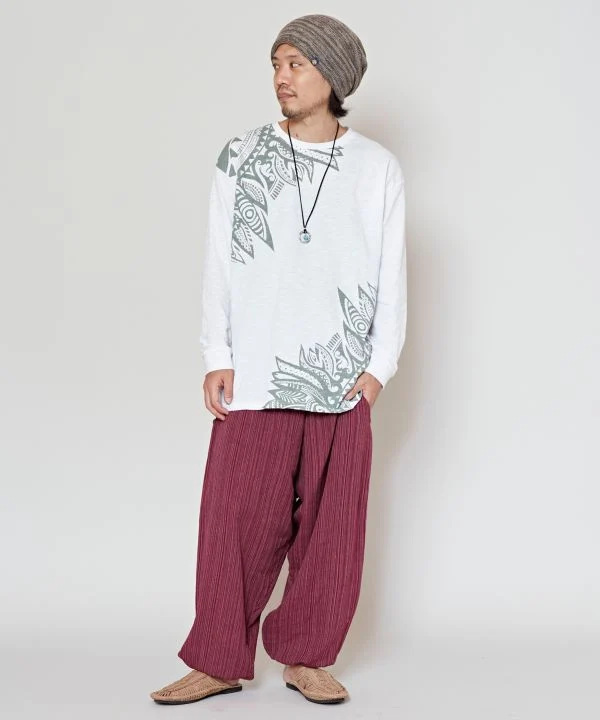 Pantalon harem unisexe en coton
