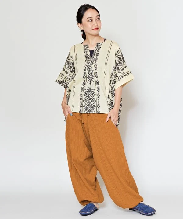 Pantalon harem unisexe en coton