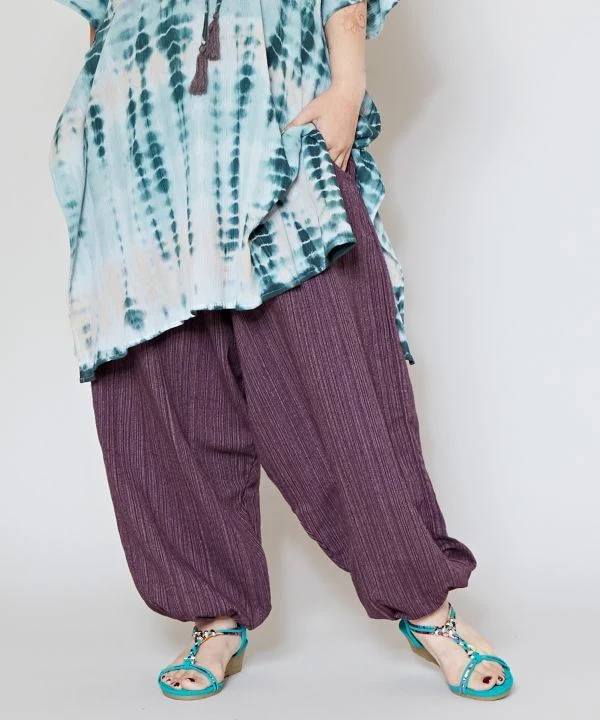 Pantalon harem unisexe en coton