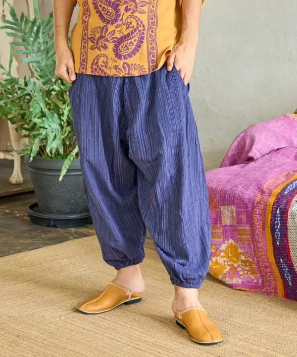 Pantalon harem unisexe en coton