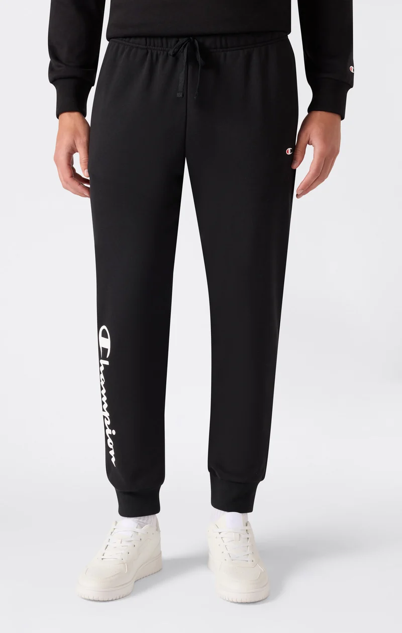 Men’s Lightweight Jogger Pants with Rib Cuffs and Maxi Printed Logo