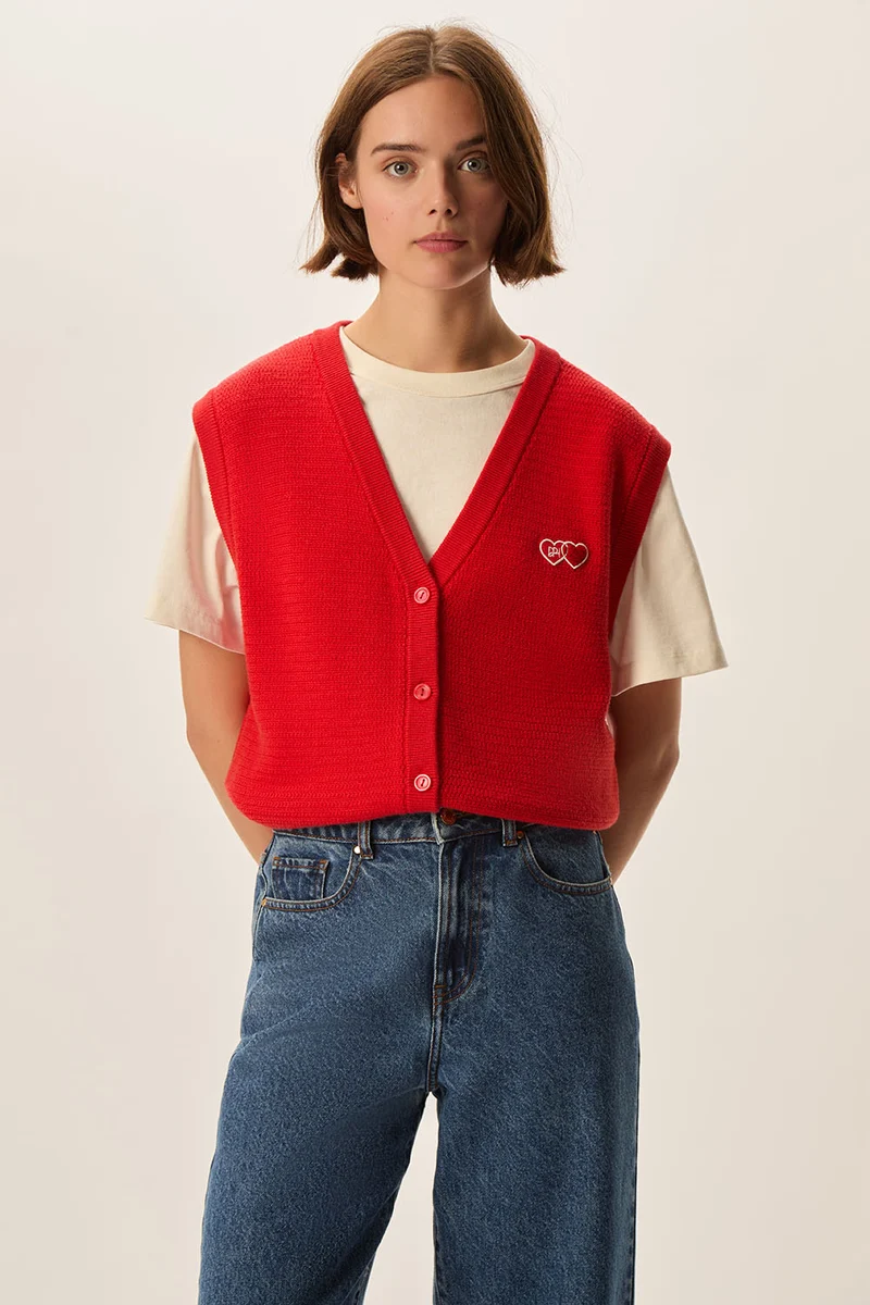 Gilet sans manches Ceylan Rouge