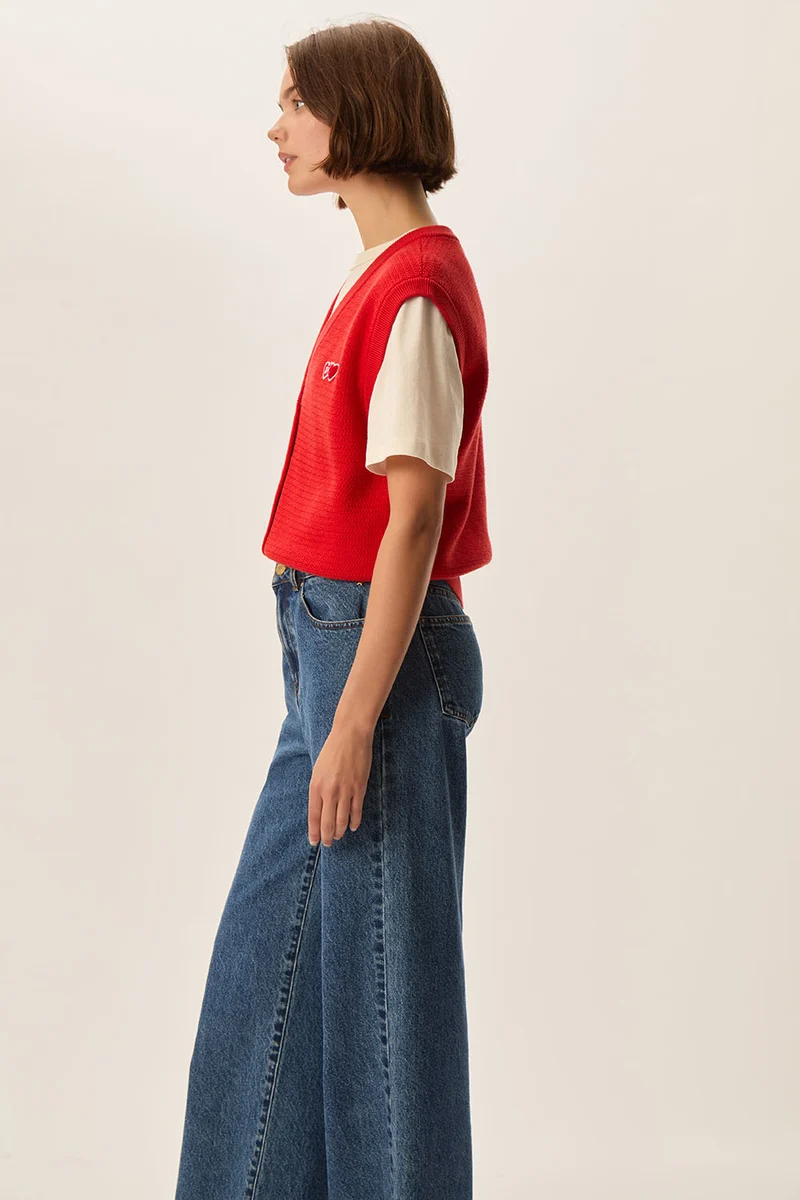 Gilet sans manches Ceylan Rouge