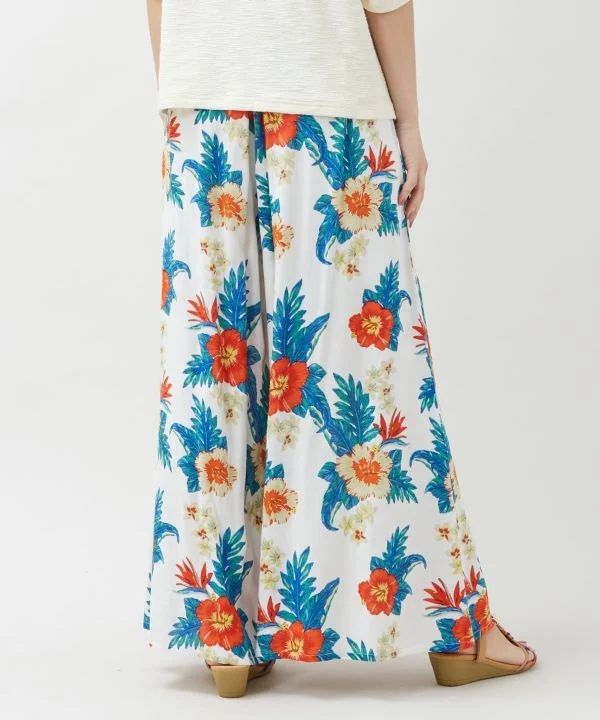 Pantalon évasé à paillettes botaniques