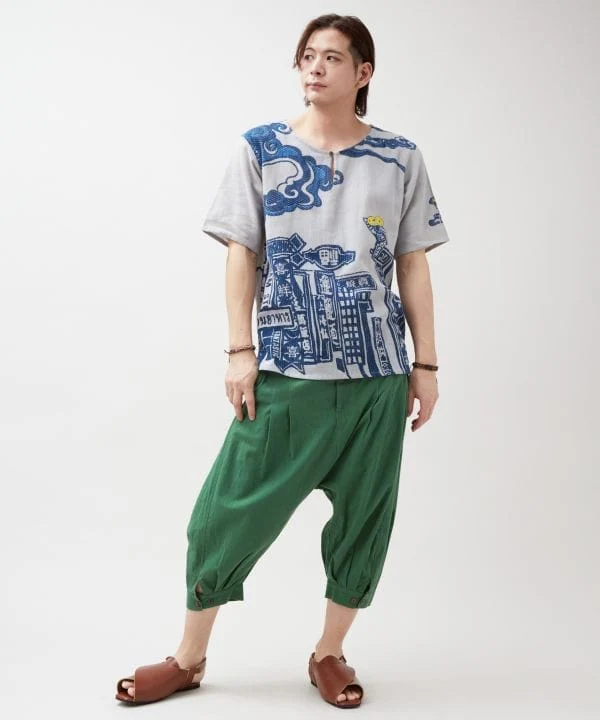 Pantalon harem en coton léger
