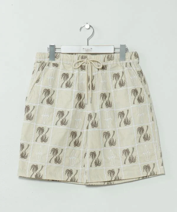 Shorts de plage brodés de palmiers SURF&Palms