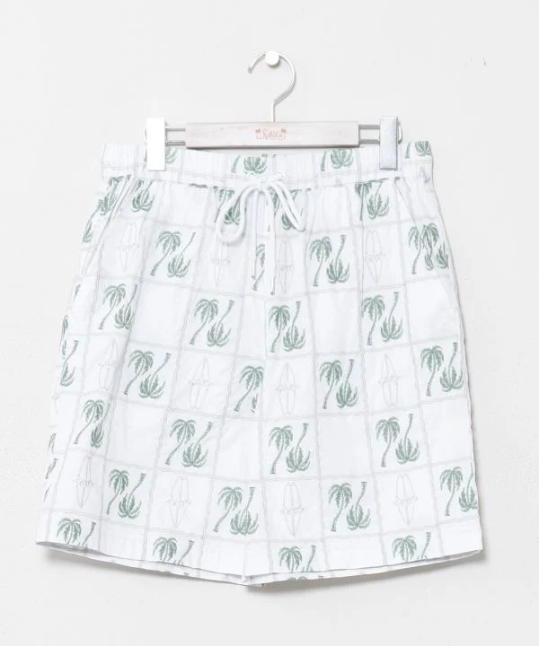 Shorts de plage brodés de palmiers SURF&Palms