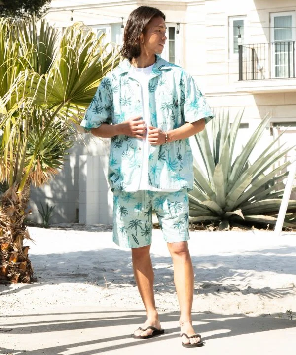 Shorts de plage brodés de palmiers SURF&Palms