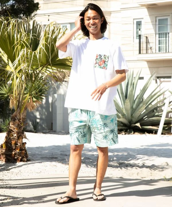 Shorts de plage brodés de palmiers SURF&Palms