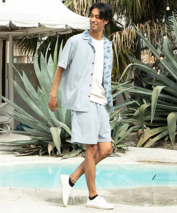 Short en velours côtelé brodé de palmiers SURF&Palms