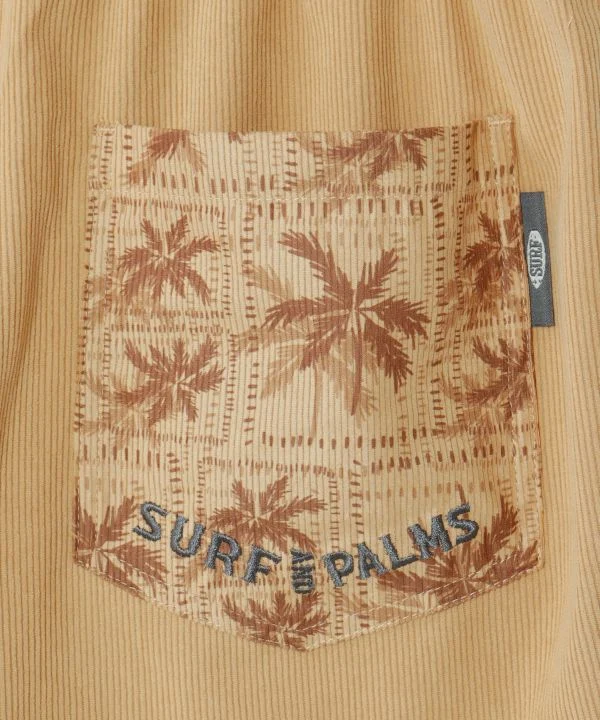 Short en velours côtelé brodé de palmiers SURF&Palms