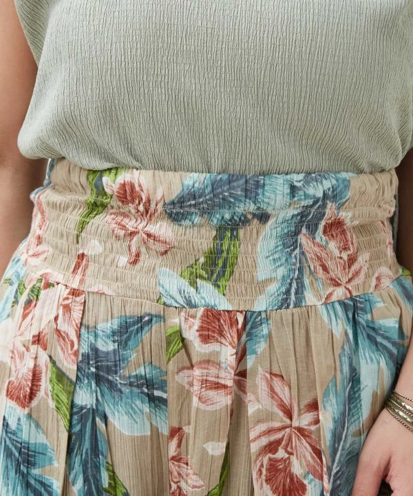Pantalon hawaïen à motifs botaniques