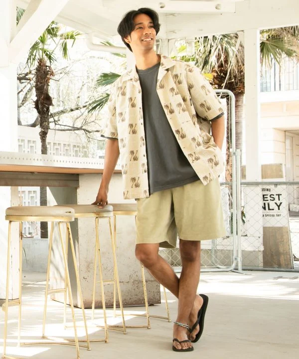 Short hawaïen à poches pour homme