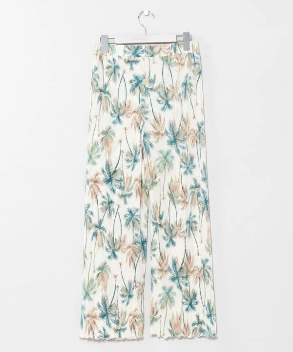 Pantalon de villégiature plissé à motifs botaniques