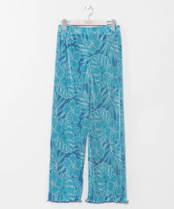 Pantalon de villégiature plissé à motifs botaniques