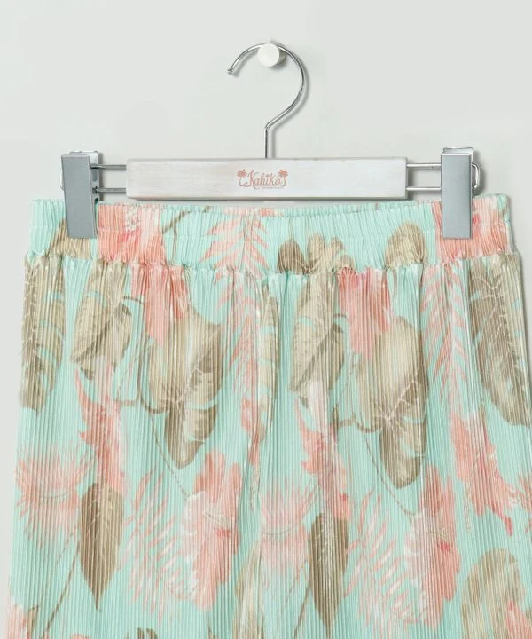 Pantalon de villégiature plissé à motifs botaniques