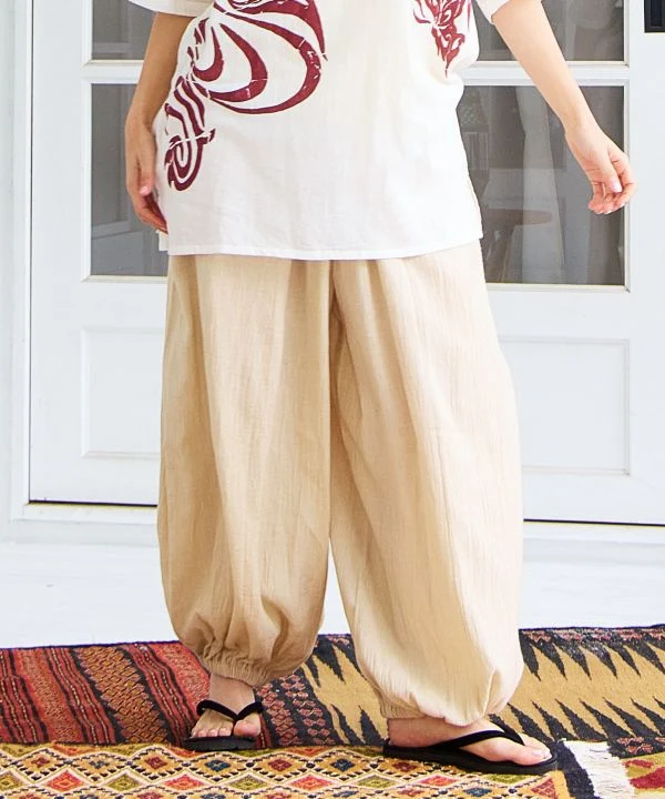 Pantalon décontracté en coton indien