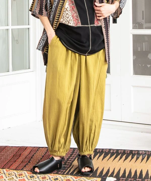 Pantalon décontracté en coton indien