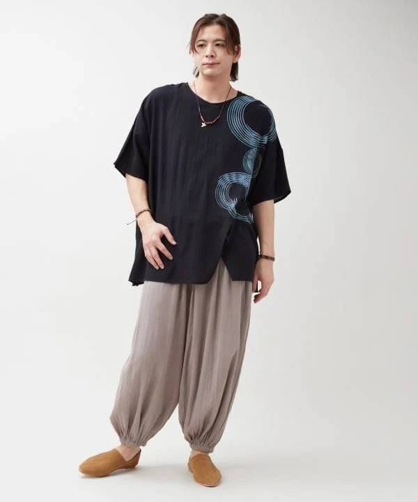 Pantalon décontracté en coton indien