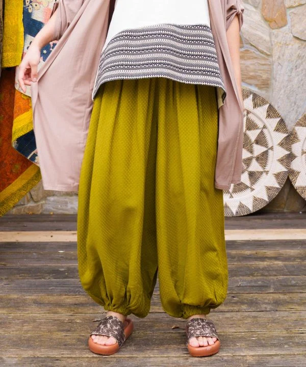 Pantalon large à carreaux dobby
