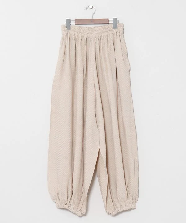 Pantalon large à carreaux dobby