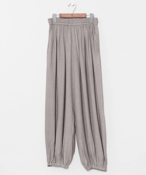 Pantalon large à carreaux dobby