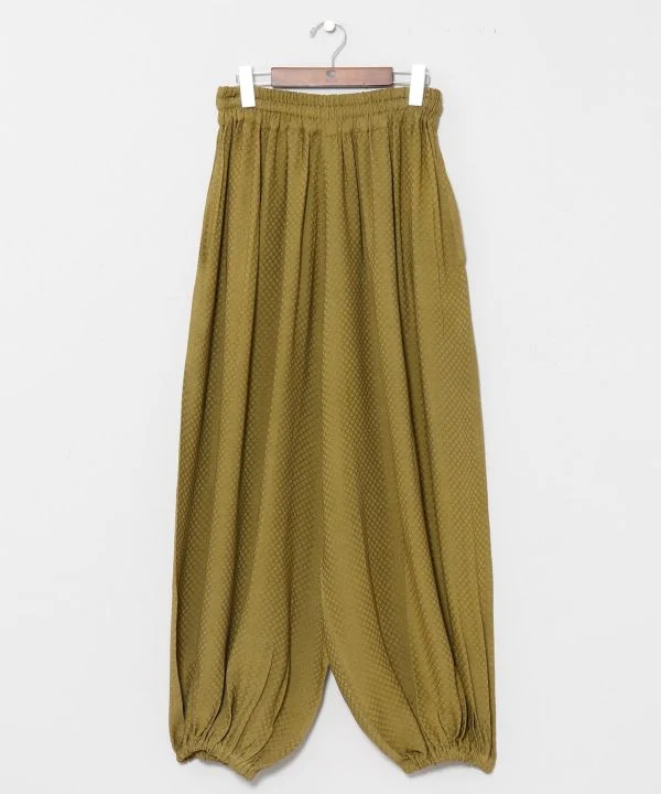 Pantalon large à carreaux dobby