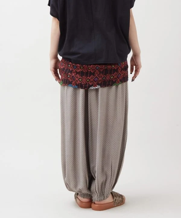 Pantalon large à carreaux dobby