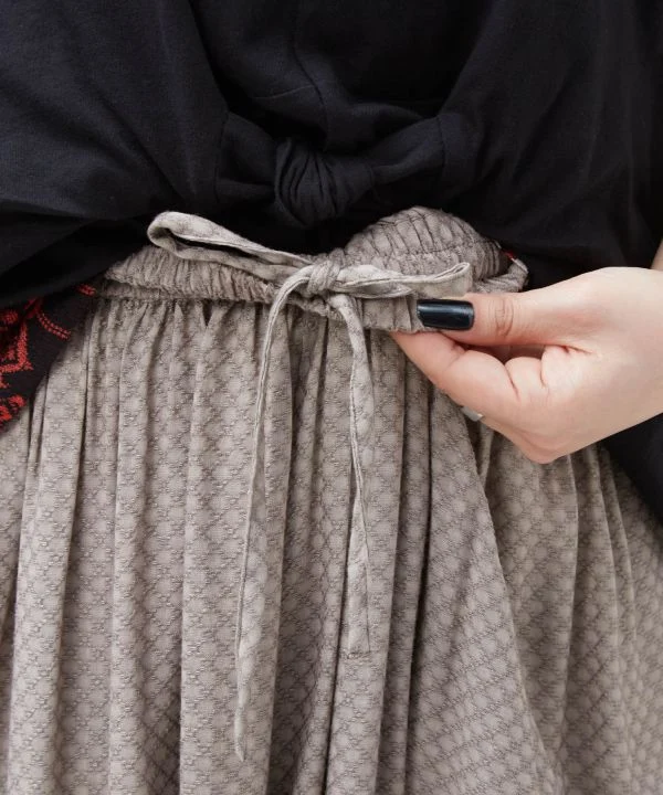 Pantalon large à carreaux dobby