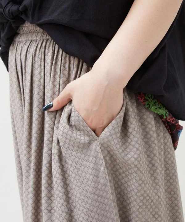 Pantalon large à carreaux dobby
