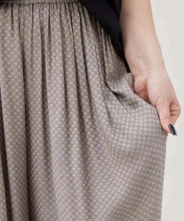 Pantalon large à carreaux dobby