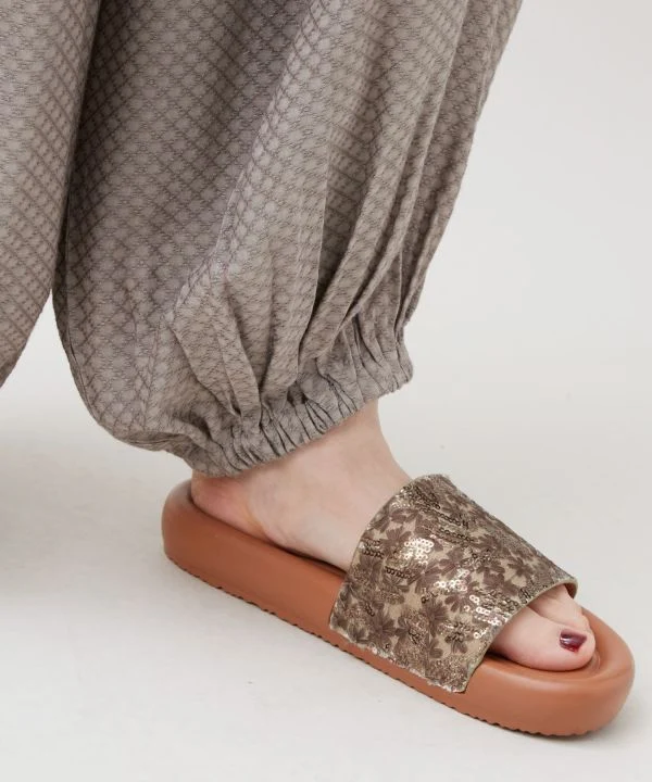 Pantalon large à carreaux dobby