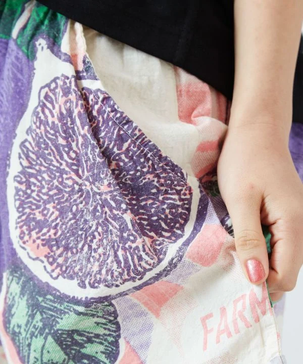 Shorts en coton à motif inspiré de la publicité
