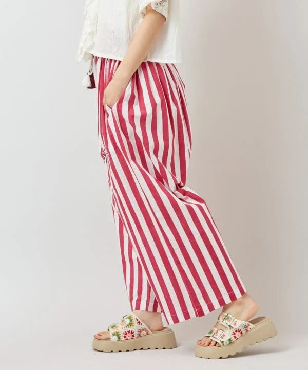 Pantalon en coton rayé Otomi