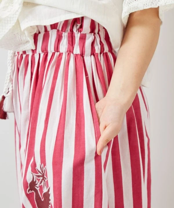 Pantalon en coton rayé Otomi