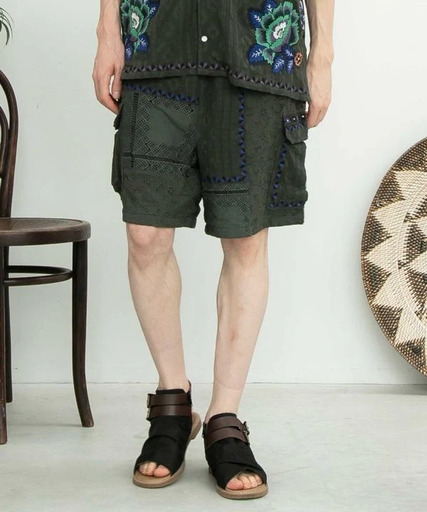Short brodé Roma Rose