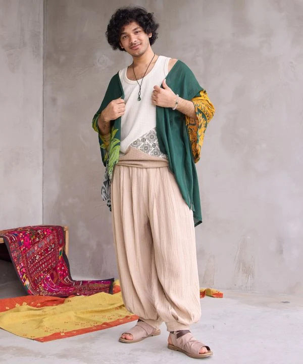 Pantalon harem en gaze ballon nomade