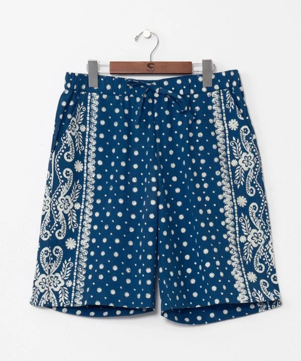 Short imprimé indigo